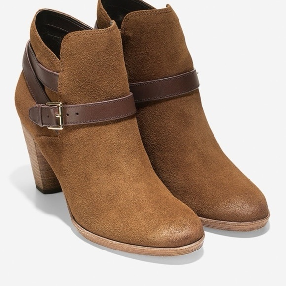 Cole Haan Hayes Leather Strap Suede Booties - Picture 2 of 12